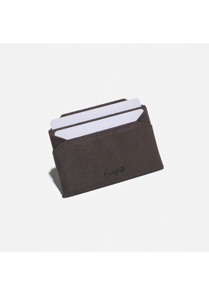 Batten Card Wallet Kartlık Kahverengi Üç Gözlü Kartlık Süet Ultraesnek