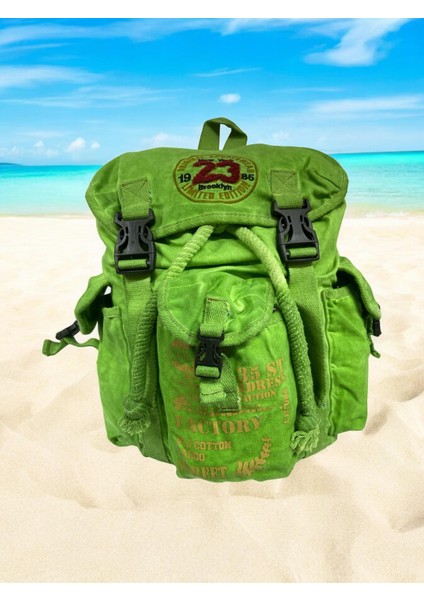 Tek Gözlü Vintage Disayn Unisex Sırt Günlük Okul Gezi Kamp Trekking Çantası Kc Ahtapot Bag 26 cm x 42 cm