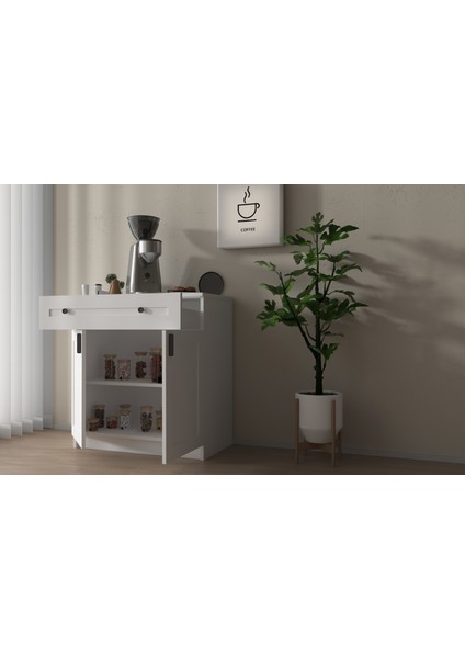 Açık Raflı Modern Kahve Köşesi