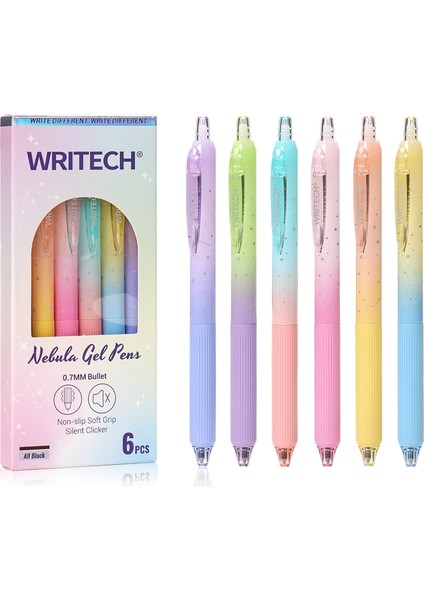 Wrıtech W-0163 Soft Grıp Nebula Sarı/mavi Gövde Mavi Jel Kalem - 12'li Kutu