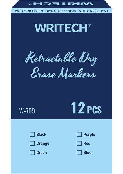 Wrıtech W-709 Basmalı Tahta Kalem Refıll Mor - 12'li Kutu