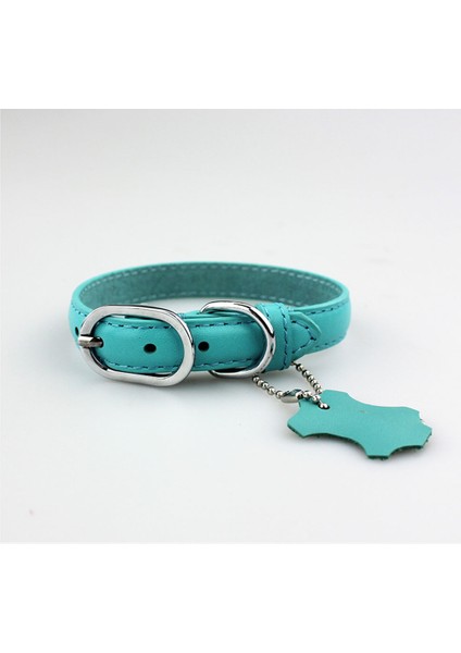 Mavi Stil 1.5X30CM Yüksek Kaliteli Sevimli Ayarlanabilir Deri Köpek Tasma Küçük Kedi Orta Köpek Yavrusu Oyun Dışı Tasma PY0217 (Yurt Dışından)