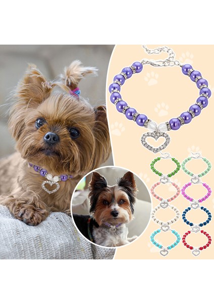 Gök Mavisi Tarzı L Boyutu Küçük Köpekler Için Erkek Köpek Papyonlu Tasma Kolye Kediler Için Inci ve Elmaslı Halat Tasma Köpek Tasma Kolyesi Erkekler Için Zil Yok (Yurt Dışından)