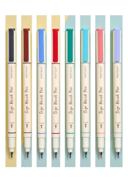 Wrıtech W-827 Fırça Tip Keçeli Kalem Aqua - 12'li Kutu