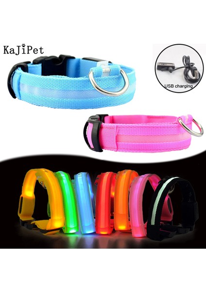 Kırmızı Stil U41-52CM Naylon Pet Köpek Yaka LED USB Şarj Edilebilir Parlak Köpek Yaka LED Işık Gece Güvenlik Flaş Aydınlatmalı Parlayan Yaka Köpekler Pet Yavru Için (Yurt Dışından)