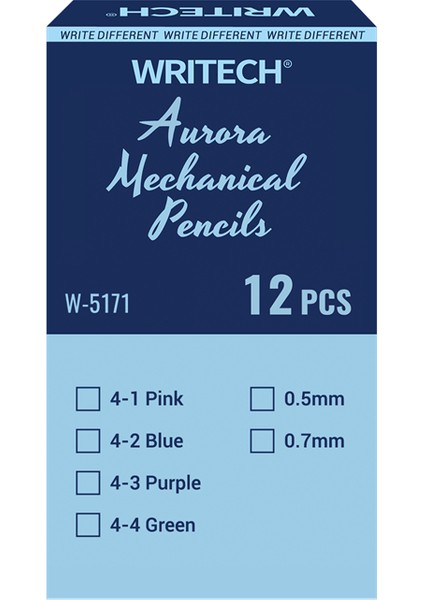 Wrıtech W-5171 Aurora 0,7mm Lila Gövde Versatil Kalem - 12'li Kutu