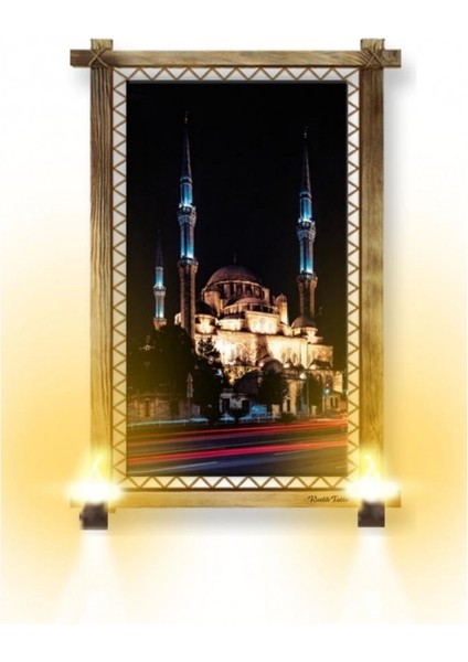 Kanvas Camii Rustik Lambalı Tablo