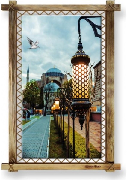 Kanvas Istanbul LED Işıklı Rustik Tablo