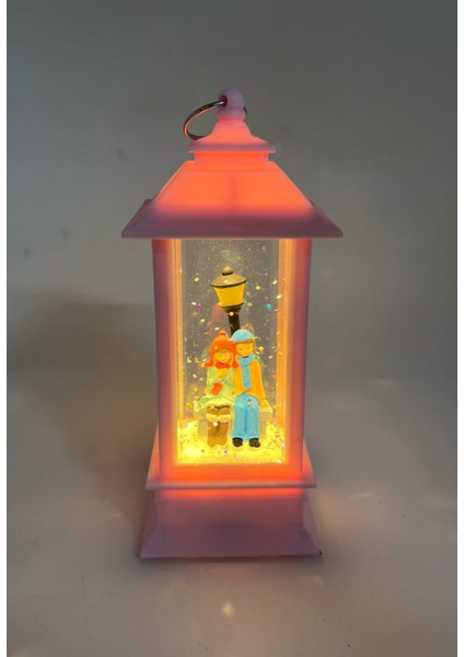 Romantik Kış Masalı Işıklı Kar Küresi - Sevgililer Pembe fırsatları