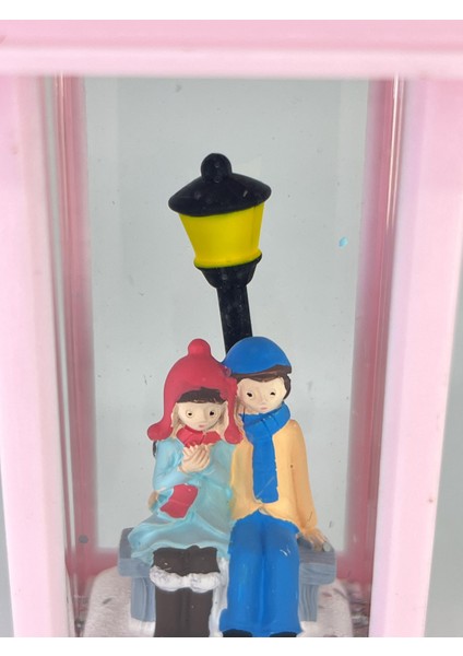Romantik Kış Masalı Işıklı Kar Küresi - Sevgililer Pembe indirimleri
