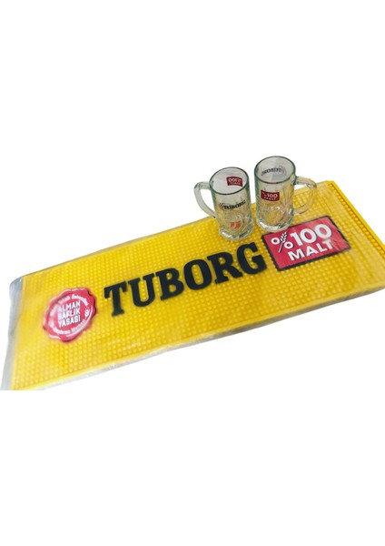 2 Adet Bira Bardağı + 1 Adet Büyük Boytuborg Bar Mat