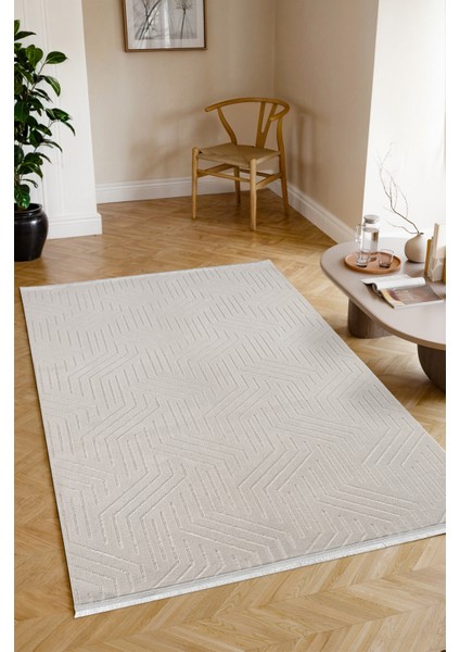 Kaymaz Taban Yıkanabilir Modern Salon Mutfak Oturma Odası Çocuk Odası Halısı 5025 Krem modelleri