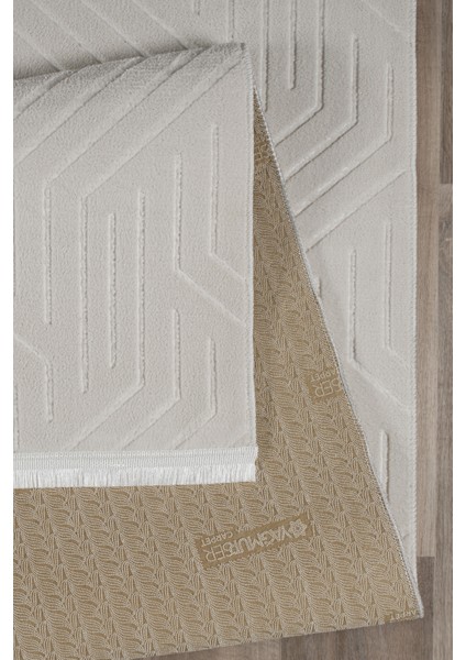 Kaymaz Taban Yıkanabilir Modern Salon Mutfak Oturma Odası Çocuk Odası Halısı 5025 Krem indirimleri