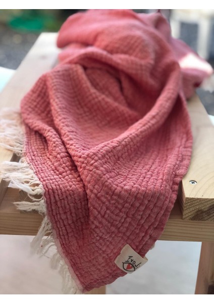 Skin Throw Somon-Krem I Diz Battaniyesi & Koltuk Şalı 125X190CM Çift Taraflı %100 Pamuk