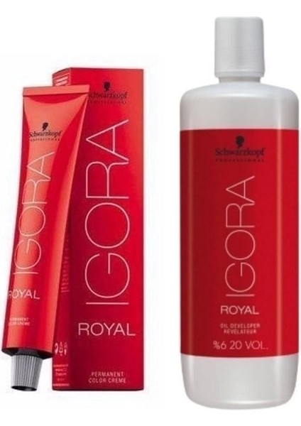 5 Adet Igora Royal 9,5-49 Transparan Saç Boyası + 1l Oksidan