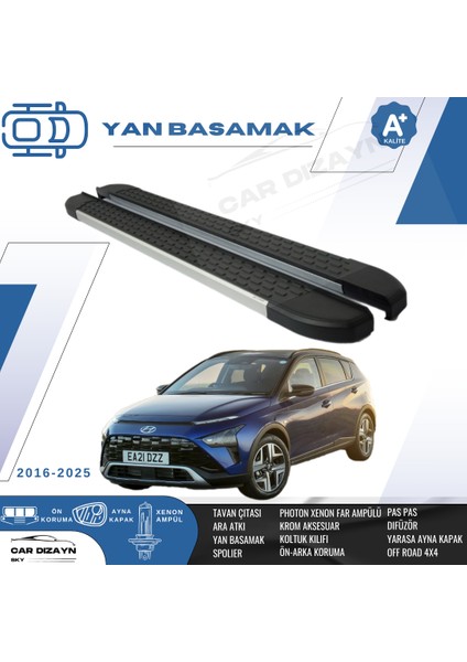 Hyundai Bayon Nirvana Alüminyum Yan Basamak Marşpiyel Koruma 2021>2022>2023>2024>2025