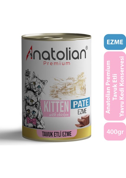 Kitten Chicken Pate Tavuklu Ezme Yavru Kedi Konservesi 400 gr x 6 Adet