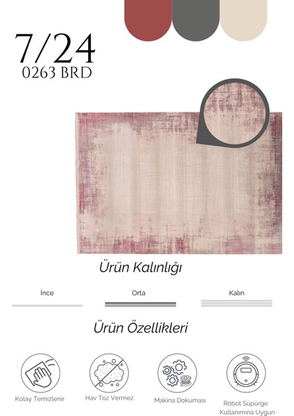 Makine Halısı Agnello Halı 7/24 0263 Pembe indirimleri