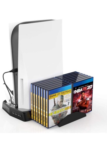 Playstation 5 Standart (Fat) Kasa Fanlı Stand - Oyun Bölmeli Ps5 Dikey Stand fiyatları