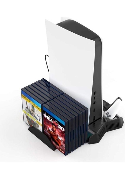 Playstation 5 Standart (Fat) Kasa Fanlı Stand - Oyun Bölmeli Ps5 Dikey Stand modelleri