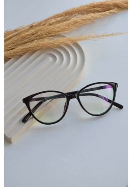 Cateye Mavi Işık Filtreli Gözlük Blueblock Kedi Gözü Köşeli, Optik Uyumlu Camları Değişebilir fırsatları