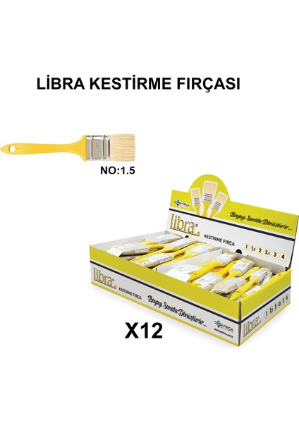 Izmir Fırça Arge Toptan Libra Kestirme Fırçası No 1.5 - 12 Adet 003231