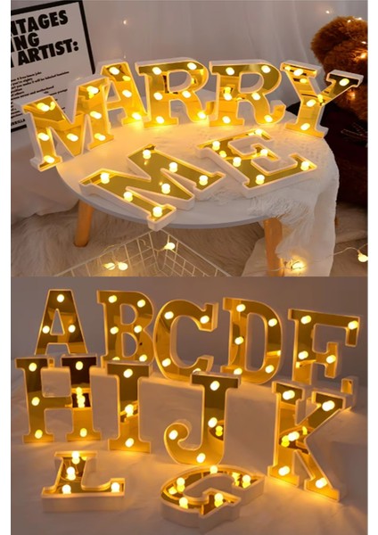 Dekoratif LED Işıklı 3D Harf Büyük Boy (22 Cm) Organizasyon Doğum Günü Kutlama Parti Eğlence modelleri