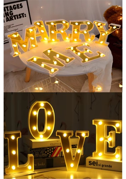 Dekoratif LED Işıklı 3D Harf Büyük Boy (22 Cm) Organizasyon Doğum Günü Kutlama Parti Eğlence fırsatları