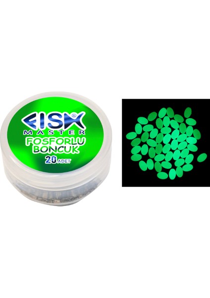 Fosforlu Glow Yeşil Silikonlu Yumuşak Boncuk 20 Adet Özel Kutulu