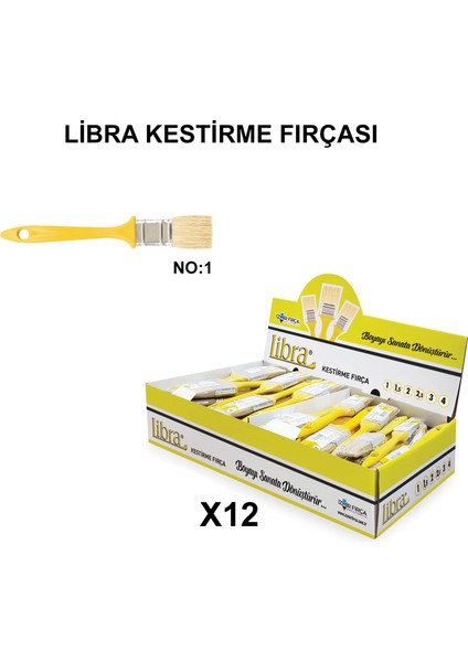 Izmir Fırça Arge Toptan Libra Kestirme Fırçası No 1 - 12 Adet 003224