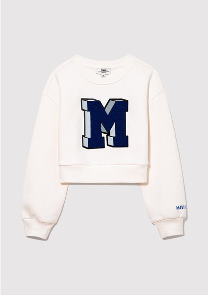 M Logo Baskılı Beyaz SWEATSHIRT7S10079-70057