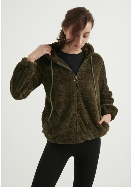 Kapüşonlu Peluş Sweatshirt