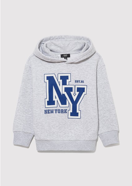 Ny Baskılı Gri SWEATSHIRT6S10065-88467