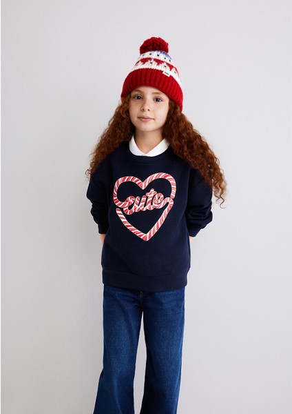 Yılbaşı Cute Baskılı Lacivert SWEATSHIRT7S10112-82318