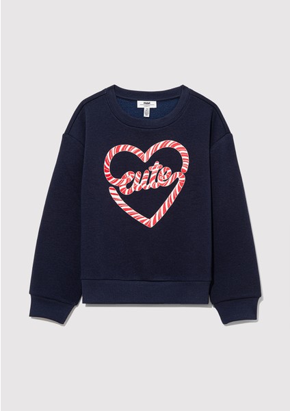 Yılbaşı Cute Baskılı Lacivert SWEATSHIRT7S10112-82318