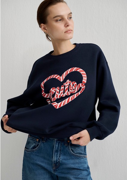 Yılbaşı Cute Baskılı Lacivert SWEATSHIRT1S10336-82318