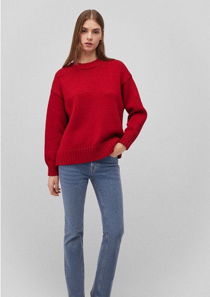 Bisiklet Yaka Kırmızı KAZAK1710516-88609