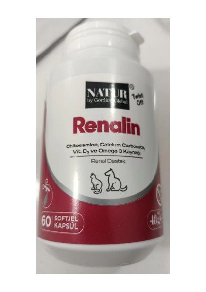 Renalin Kedi Köpek Renal Böbrek Desteği 60 Softjel