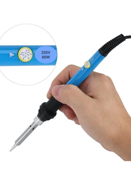 ST-60 60W Sıcaklık Ayarlanabilir Seramik Rezistörlü Havya Lehim Makinesi,Stand,Pasta,Lehim,Bant fiyatları