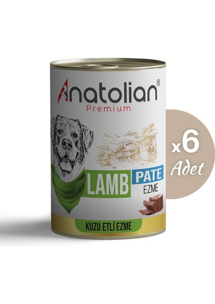 Adult Lamb Pate Kuzulu Yetişkin Köpek Ezme Konserve 400 gr x 6 Adet