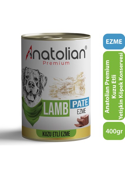 Adult Lamb Pate Kuzulu Yetişkin Köpek Ezme Konserve 400 gr x 6 Adet