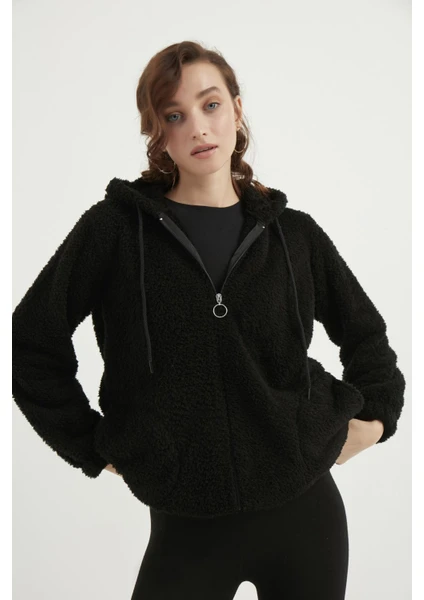 Kapüşonlu Peluş Sweatshirt