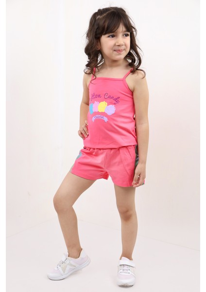 Kız Bebek Baskılı Şortlu Takım