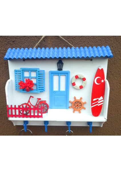 Antioch Artdesign Ahşap Anahtarlık Kapı Girişi Duvar Süsü Çapalı Saksılı Sandal Küreği Figürlü Ev Dekor fiyatları