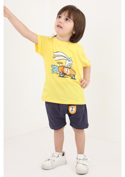 Erkek Bebek Baskılı Şortlu Takım