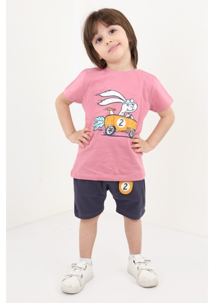 Erkek Bebek Baskılı Şortlu Takım