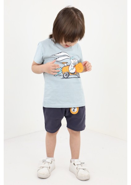 Erkek Bebek Baskılı Şortlu Takım