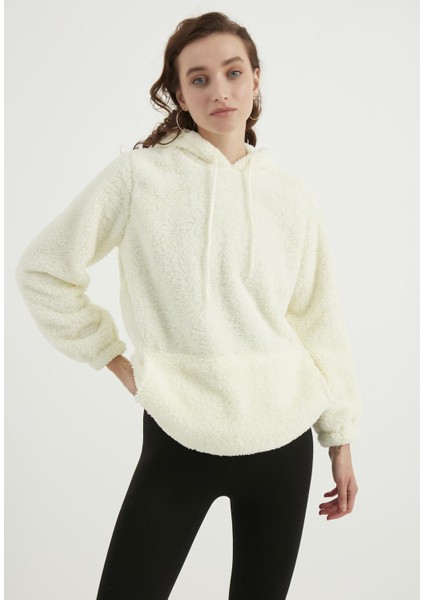 Kapüşonlu Peluş Sweatshirt