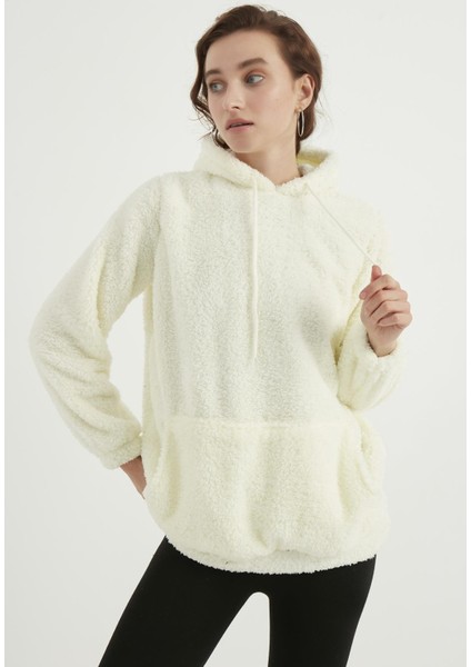 Kapüşonlu Peluş Sweatshirt