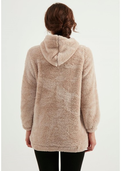 Kapüşonlu Peluş Sweatshirt